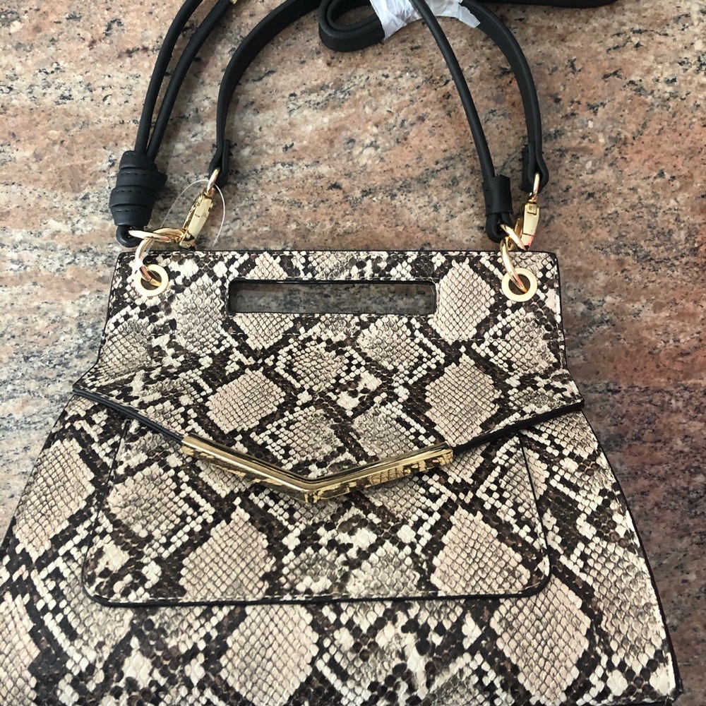 Lulu python envelope handbag with crossbody strap